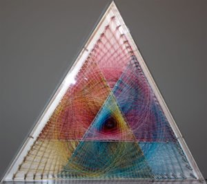 Multicolored Triangle, 24" on a side.